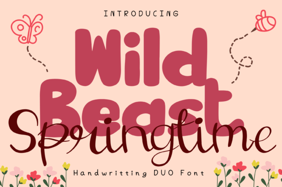 Wild Beast and Springtime Duo: A Whimsical Handwritten Font for Creative Branding